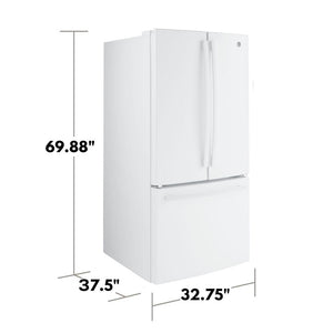 GE Standard-Depth 24.8-cu ft 3 -Door French Door Refrigerator with Ice Maker with Water Dispenser ( White ) ENERGY STAR Certified