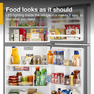 Whirlpool Flexible Storage Bin 17.6-cu ft Top-Freezer Refrigerator ( Fingerprint Resistant Metallic Steel )