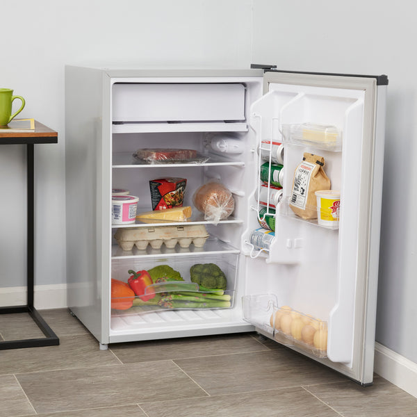 BLACK+DECKER 4.3-cu ft Mini Fridge with Freezer ( Stainless Steel ) ENERGY STAR