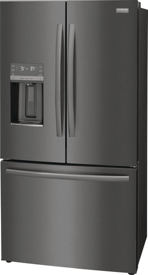 Frigidaire Gallery Counter-Depth 22.6-cu ft 3 -Door French Door Refrigerator with Dual Ice Maker with Water and Ice Dispenser ( Fingerprint Resistant Black Stainless Steel ) ENERGY STAR Certified