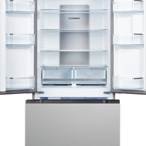 Cosmo Counter-Depth 17.5-cu ft 3 -Door French Door Refrigerator with Ice Maker ( Stainless Steel ) ENERGY STAR Certified