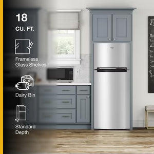 Whirlpool Flexible Storage Bin 17.6-cu ft Top-Freezer Refrigerator ( White )