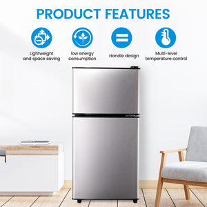 Jeremy Cass 3.5-cu ft Mini Fridge with Freezer ( Silver ) ENERGY STAR