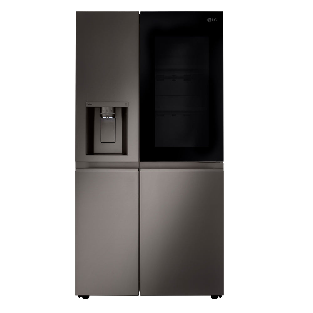 LG 27.1-cu ft Side-by-Side Refrigerator Smart Compatible with Ice Maker ,Water and Ice Dispenser ( PrintProof Black Stainless Steel ) ENERGY STAR Certified