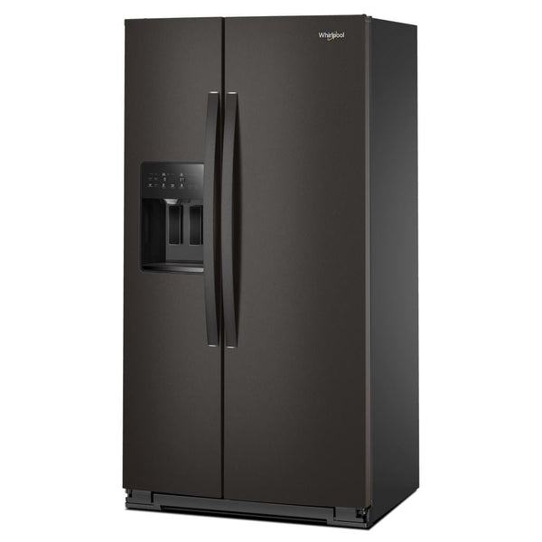 Whirlpool 20.85-cu ft Counter-Depth Side-by-Side Refrigerator with Ice Maker ,Water and Ice Dispenser ( Black Stainless Finish )