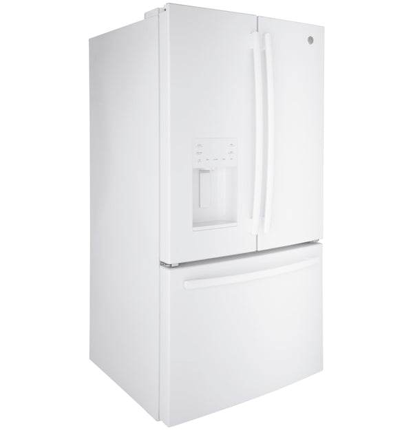 GE Standard-Depth 25.6-cu ft 3 -Door French Door Refrigerator with Ice Maker with Water and Ice Dispenser ( White ) ENERGY STAR Certified