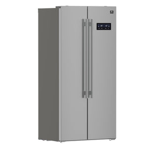 FORNO Salerno 15.6-cu ft Counter-Depth Side-by-Side Refrigerator Built-In ( Stainless steel )