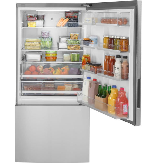GE 17.7-cu ft Counter-Depth Bottom-Freezer Refrigerator Stainless Steel ) ENERGY STAR Certified