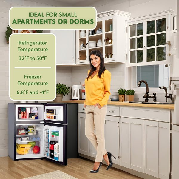 Equator Advanced Appliances 3.2-cu ft Mini Fridge with Freezer ( Black ) ENERGY STAR