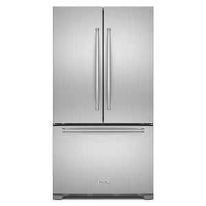 KitchenAid Standard-Depth 25.2-cu ft 3 -Door French Door Refrigerator with Ice Maker with Water Dispenser ( Stainless steel ) ENERGY STAR Certified