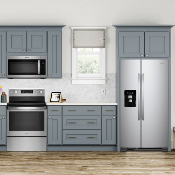 Whirlpool In-Door Can Caddy 21.4-cu ft Side-by-Side Refrigerator with Ice Maker ,Water and Ice Dispenser ( Fingerprint Resistant Black Stainless )