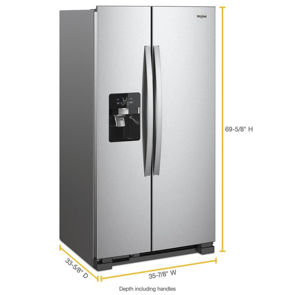 Whirlpool 24.5-cu ft Side-by-Side Refrigerator with Ice Maker ,Water and Ice Dispenser ( Fingerprint Resistant Stainless Steel )