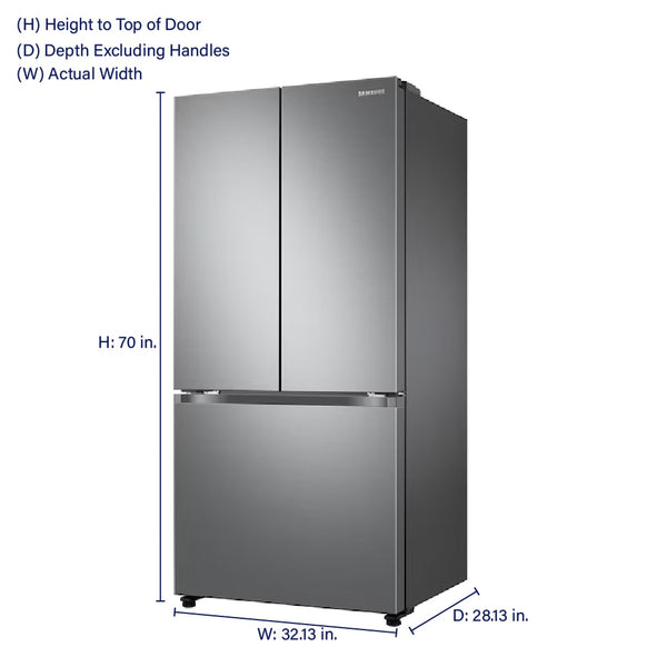 Samsung Counter-Depth 17.5-cu ft 3 -Door Smart Compatible French Door Refrigerator with Ice Maker ( Fingerprint Resistant Stainless Steel ) ENERGY STAR Certified
