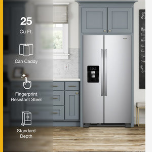 Whirlpool 24.5-cu ft Side-by-Side Refrigerator with Ice Maker ,Water and Ice Dispenser ( Fingerprint Resistant Stainless Steel )