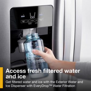 Whirlpool 24.5-cu ft Side-by-Side Refrigerator with Ice Maker ,Water and Ice Dispenser ( Fingerprint Resistant Stainless Steel )