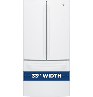 GE Standard-Depth 24.8-cu ft 3 -Door French Door Refrigerator with Ice Maker with Water Dispenser ( White ) ENERGY STAR Certified
