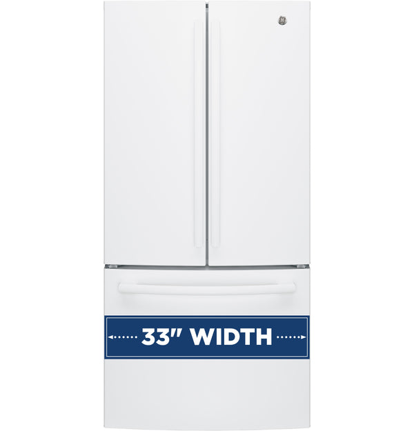 GE Standard-Depth 24.8-cu ft 3 -Door French Door Refrigerator with Ice Maker with Water Dispenser ( White ) ENERGY STAR Certified