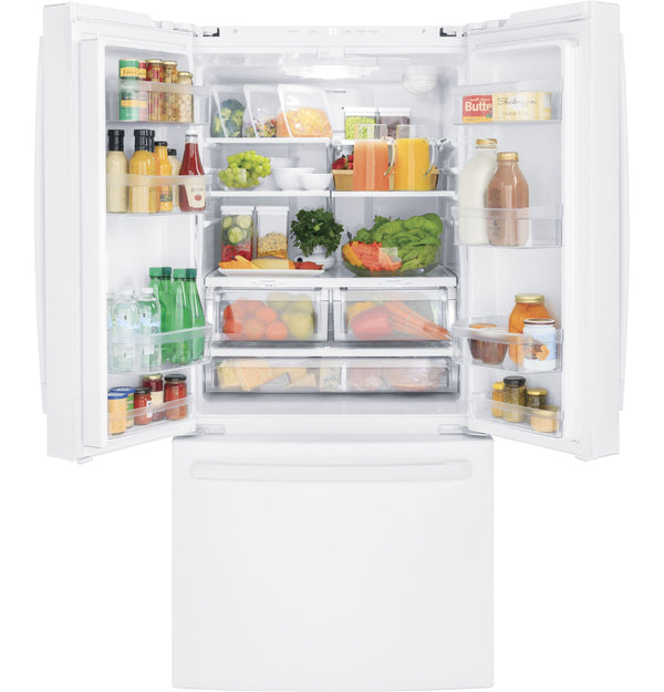 GE Standard-Depth 24.8-cu ft 3 -Door French Door Refrigerator with Ice Maker with Water Dispenser ( White ) ENERGY STAR Certified