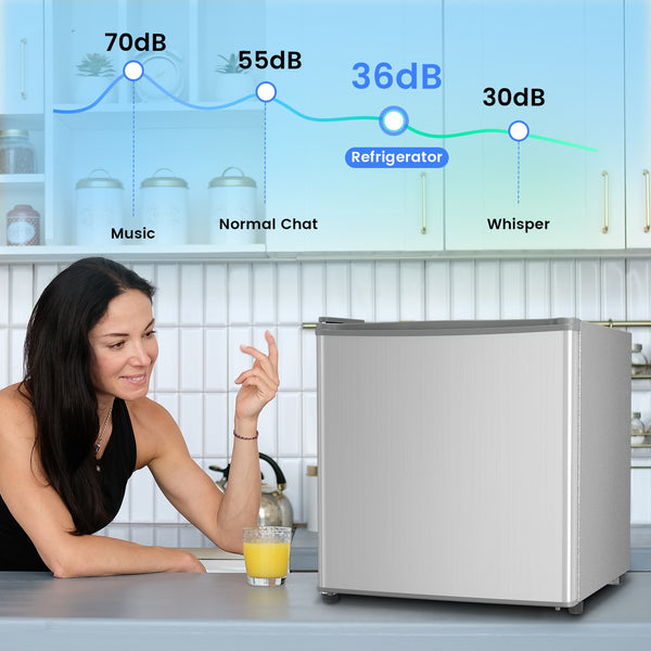 COWSAR 1.4-cu ft Mini Fridge with Freezer ( Gray ) Garage Ready