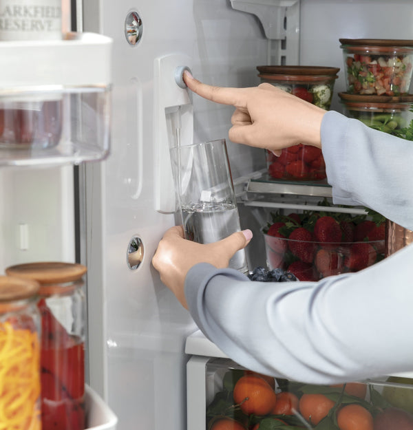 Cafe Counter-Depth 23.1-cu ft 3 -Door Smart Compatible French Door Refrigerator with Ice Maker with Water Dispenser ( Stainless Steel ) ENERGY STAR Certified