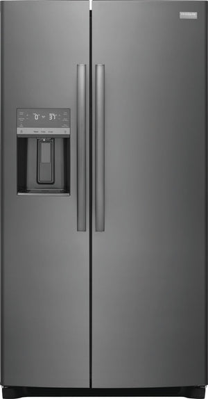Frigidaire Gallery 25.6-cu ft Side-by-Side Refrigerator with Ice Maker ,Water and Ice Dispenser ( Fingerprint Resistant Black Stainless Steel ) ENERGY STAR Certified
