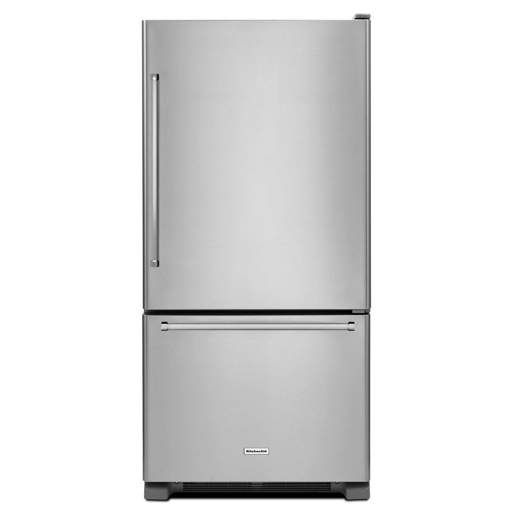 KitchenAid 18.67-cu ft Standard-Depth Bottom-Freezer Refrigerator Ice Maker Optional (sold separately) ( Stainless steel ) ENERGY STAR Certified