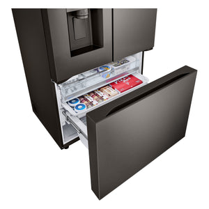 LG Counter-Depth 4 Types of Ice 25.5-cu ft 3 -Door Smart Compatible French Door Refrigerator with Dual Ice Maker with Water and Ice Dispenser ( PrintProof Black Stainless Steel ) ENERGY STAR Certified