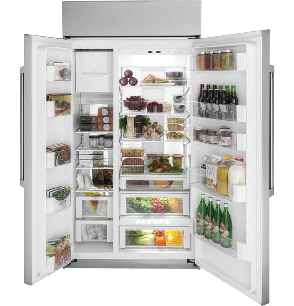 Cafe 29.5-cu ft Counter-Depth Side-by-Side Refrigerator Built-In Smart Compatible with Ice Maker ( Stainless Steel )