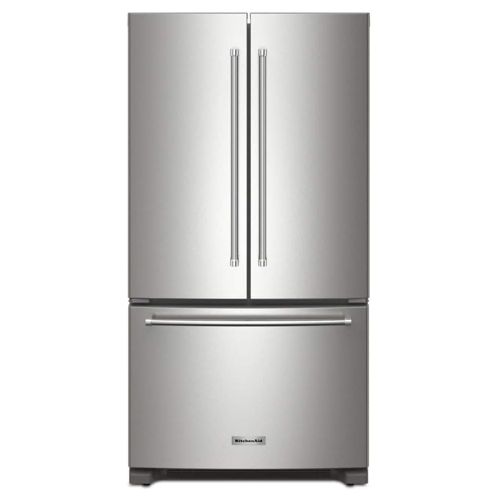 KitchenAid Counter-Depth 20-cu ft 3 -Door French Door Refrigerator with Ice Maker ( Stainless Steel ) ENERGY STAR Certified
