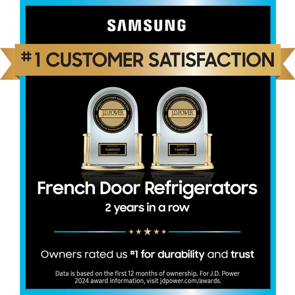 Samsung Bespoke Standard-Depth Inner Beverage Center 28.9-cu ft 4 -Door Smart Compatible French Door Refrigerator with Ice Maker with Water Dispenser ( Stainless Steel ) ENERGY STAR Certified
