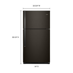 Whirlpool 21.3-cu ft Top-Freezer Refrigerator ( Fingerprint Resistant Black Stainless ) ENERGY STAR Certified