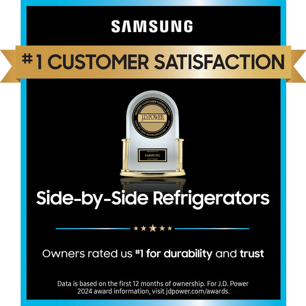 Samsung Bespoke Beverage Center 22.6-cu ft Counter-Depth Side-by-Side Refrigerator Smart Compatible with Dual Ice Maker and Water Dispenser ( Stainless Steel ) ENERGY STAR Certified