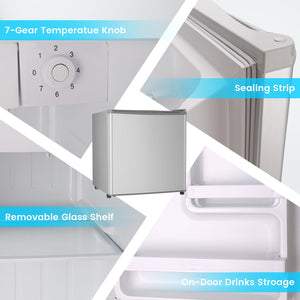 COWSAR 1.4-cu ft Mini Fridge with Freezer ( Gray ) Garage Ready