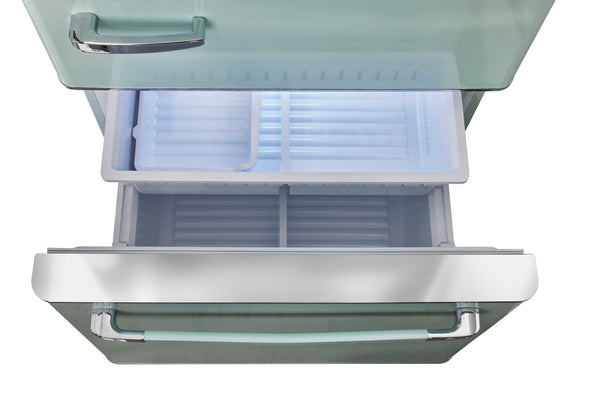 UNIQUE Classic Retro 17.7-cu ft Counter-Depth Bottom-Freezer Refrigerator with Ice Maker ( Summer Mint Green ) ENERGY STAR Certified