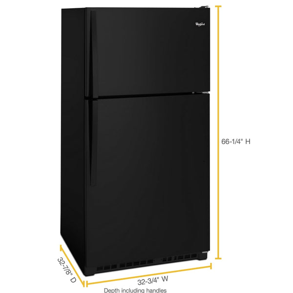 Whirlpool 20.5-cu ft Top-Freezer Refrigerator ( Black )