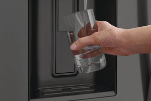 Frigidaire Gallery Counter-Depth 22.6-cu ft 3 -Door French Door Refrigerator with Dual Ice Maker with Water and Ice Dispenser ( Fingerprint Resistant Black Stainless Steel ) ENERGY STAR Certified