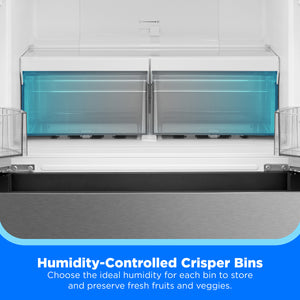 Midea Standard-Depth 18.4-cu ft 3 -Door French Door Refrigerator Optional (sold separately) ( Stainless Steel ) ENERGY STAR Certified