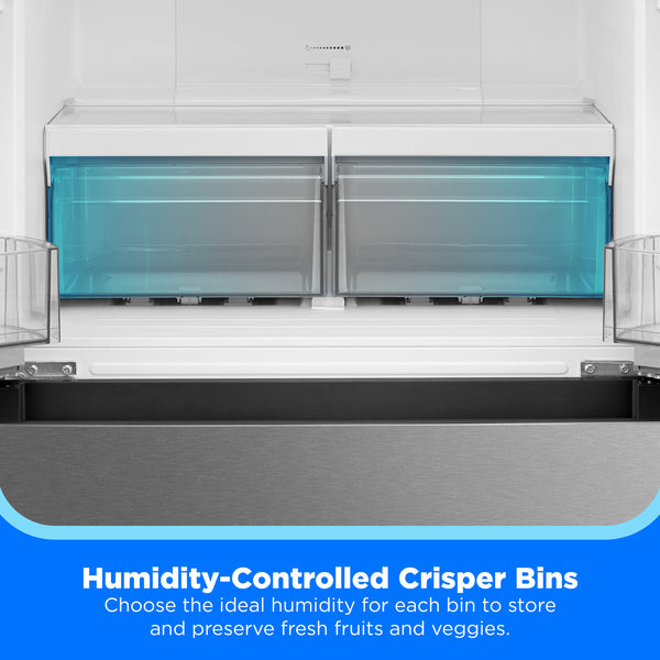 Midea Standard-Depth 18.4-cu ft 3 -Door French Door Refrigerator Optional (sold separately) ( Stainless Steel ) ENERGY STAR Certified