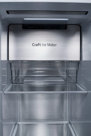 LG InstaView Craft Ice 27.1-cu ft Side-by-Side Refrigerator Smart Compatible with Dual Ice Maker ,Water and Ice Dispenser ( PrintProof Stainless Steel ) ENERGY STAR Certified
