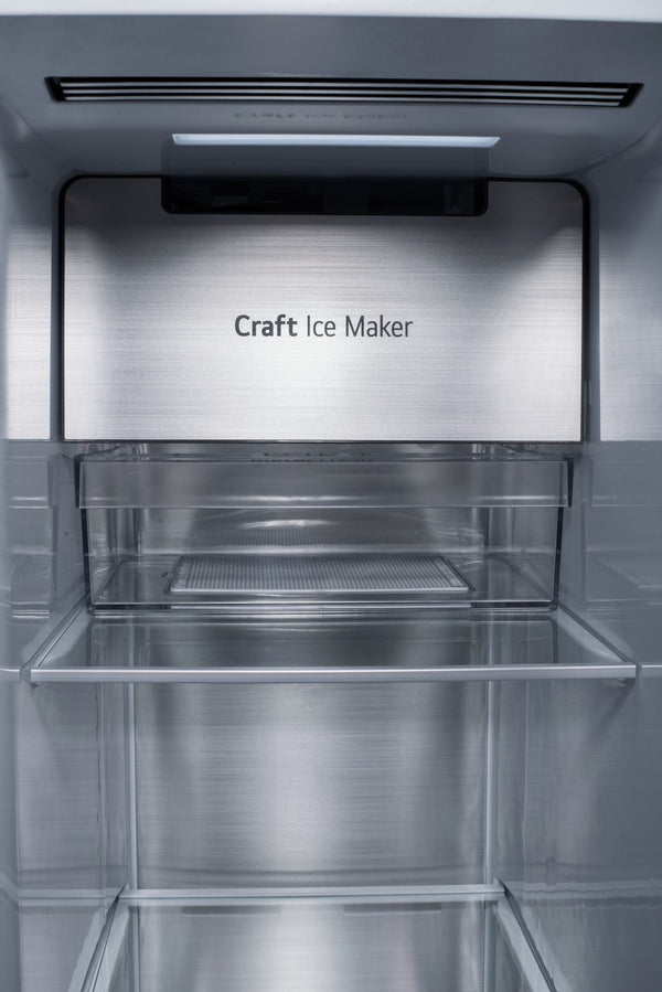 LG InstaView Craft Ice 27.1-cu ft Side-by-Side Refrigerator Smart Compatible with Dual Ice Maker ,Water and Ice Dispenser ( PrintProof Stainless Steel ) ENERGY STAR Certified
