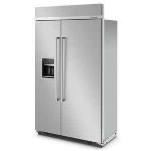 KitchenAid 29.4-cu ft Counter-Depth Side-by-Side Refrigerator Built-In with Ice Maker ,Water and Ice Dispenser ( Stainless Steel ) ENERGY STAR Certified