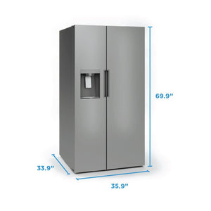Midea 26.3-cu ft Side-by-Side Refrigerator with Ice Maker ,Water and Ice Dispenser ( Stainless steel )