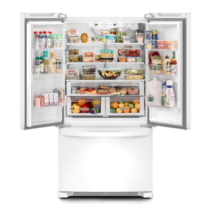 Whirlpool Counter-Depth 20-cu ft 3 -Door French Door Refrigerator with Ice Maker ( White ) ENERGY STAR Certified