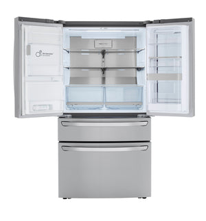 LG Standard-Depth Craft Ice Full-Convert Drawer 29.5-cu ft 4 -Door Smart Compatible French Door Refrigerator with Dual Ice Maker with Water and Ice Dispenser and Door within Door ( Printproof Stainless Steel ) ENERGY STAR Certified
