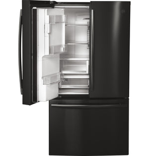 GE Profile Counter-Depth 22.2-cu ft 3 -Door French Door Refrigerator with Ice Maker with Water and Ice Dispenser ( Black Stainless ) ENERGY STAR Certified