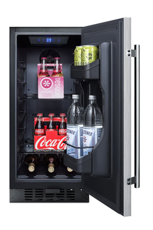 Summit Appliance 3-cu ft Built-In Mini Fridge ( Stainless steel door and black cabinet )