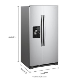 Whirlpool 24.5-cu ft Side-by-Side Refrigerator with Ice Maker ,Water and Ice Dispenser ( Fingerprint Resistant Stainless Steel )