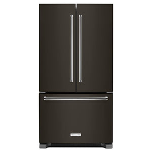 KitchenAid Standard-Depth 25.2-cu ft 3 -Door French Door Refrigerator with Ice Maker with Water Dispenser ( Black Stainless with PRINTSHIELD Finish ) ENERGY STAR Certified