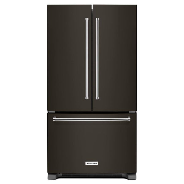 KitchenAid Standard-Depth 25.2-cu ft 3 -Door French Door Refrigerator with Ice Maker with Water Dispenser ( Black Stainless with PRINTSHIELD Finish ) ENERGY STAR Certified