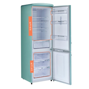 UNIQUE Classic Retro 11.7-cu ft Counter-Depth Bottom-Freezer Refrigerator Ocean Mist Turquoise ) ENERGY STAR Certified